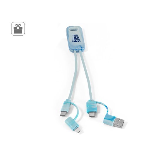 BERNERS. Supernopea 6-in-1 USB-kaapeli kierr&auml;tetyst&auml; PET-muovista (100 % rPET)