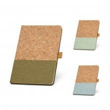 KLEE II. Bloco de notas A5 em corti&ccedil;a e linho com folhas pautadas