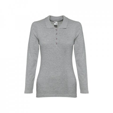 THC BERN WOMEN II. Damen Langarm-Poloshirt - Hellgrau melliert