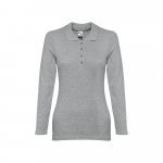THC BERN WOMEN II. Damen Langarm-Poloshirt - Hellgrau melliert