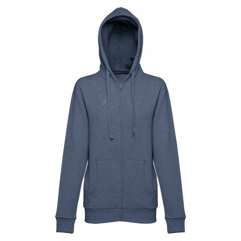 THC AMSTERDAM WOMEN II. Women's hoodie in cotton and polyester with full zip - Heather blue