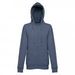 THC AMSTERDAM WOMEN II. Women's hoodie in cotton and polyester with full zip - Heather blue