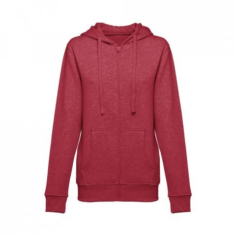 THC AMSTERDAM WOMEN II. Women's hoodie in cotton and polyester with full zip - Heather red
