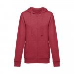 THC AMSTERDAM WOMEN II. Women's hoodie in cotton and polyester with full zip - Heather red