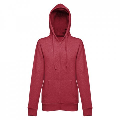 THC AMSTERDAM WOMEN II. Women's hoodie in cotton and polyester with full zip - Heather red