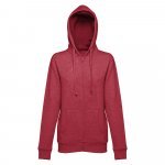 THC AMSTERDAM WOMEN II. Women's hoodie in cotton and polyester with full zip - Heather red