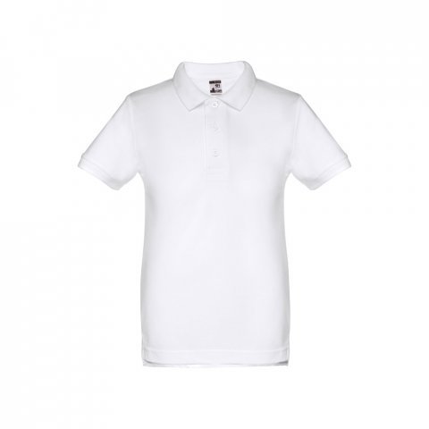 THC ADAM KIDS WH II. Kinderpolo met korte mouwen (unisex). Witte kleur - Wit