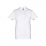 THC ADAM KIDS WH II. Kinderpolo met korte mouwen (unisex). Witte kleur - Wit