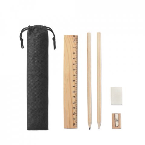 POCKETY. Schrijfset geleverd in een non-woven etui - Naturel