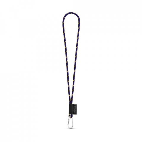 SADA &scaron;ňůrky NAUTIC Dlouh&aacute; (&Oslash; 5 mm) s karabinou ve tvaru D 55 mm - Fialov&aacute;/žlut&aacute;