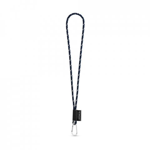 SADA &scaron;ňůrky NAUTIC Dlouh&aacute; (&Oslash; 5 mm) s karabinou ve tvaru D 55 mm - B&iacute;l&aacute;/N&aacute;mořnick&aacute; modr&aacute;