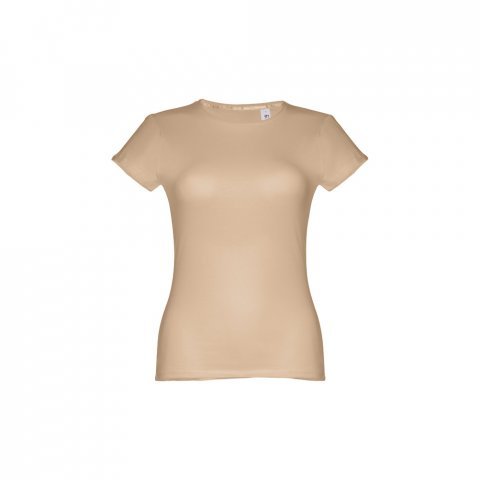 THC SOFIA. D&aacute;msk&eacute; bavlněn&eacute; tričko s p&aacute;skem - Světle hněd&aacute;