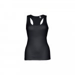 THC TIRANA. T-shirt sem mangas para senhora em algod&atilde;o - Preto