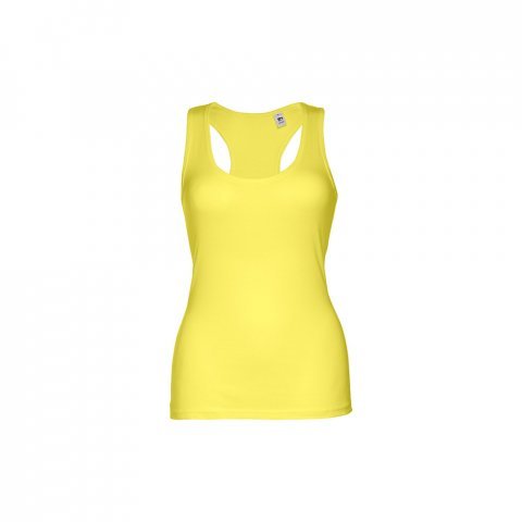 THC TIRANA. T-shirt sem mangas para senhora em algod&atilde;o - Amarelo lim&atilde;o