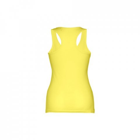 THC TIRANA. T-shirt sem mangas para senhora em algod&atilde;o - Amarelo lim&atilde;o