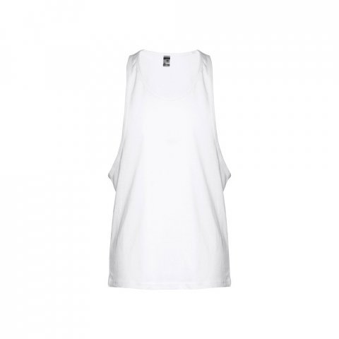 THC IBIZA WH. Miesten jaettujen hihojen puuvillainen T-paita, jossa on lasketut k&auml;dentiet - Valkoinen