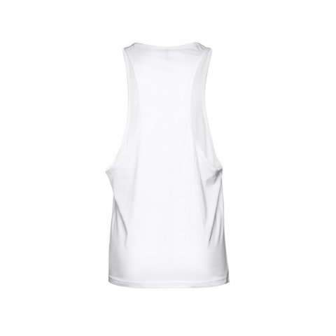 THC IBIZA WH. Miesten jaettujen hihojen puuvillainen T-paita, jossa on lasketut k&auml;dentiet - Valkoinen