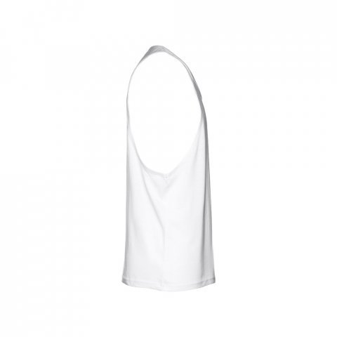 THC IBIZA WH. Miesten jaettujen hihojen puuvillainen T-paita, jossa on lasketut k&auml;dentiet - Valkoinen