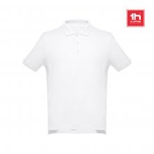 THC ADAM WH. Polo para homem de manga curta em algod&atilde;o. Cor branca