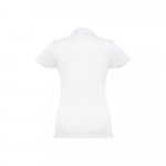 THC EVE WH. Polo da donna a maniche corte con cintura in cotone cardato - Bianco