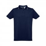 THC ROME. Polo bicolore en coton pour hommes - Bleu