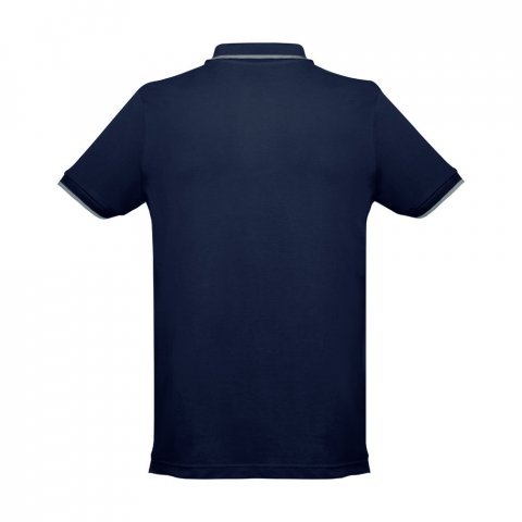THC ROME. Polo bicolore en coton pour hommes - Bleu