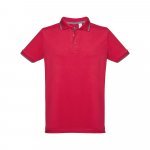 THC ROME. Polo bicolore en coton pour hommes - Rouge