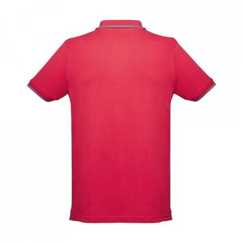 THC ROME. Polo bicolore en coton pour hommes - Rouge