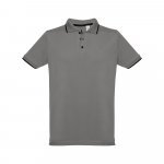 THC ROME. Polo bicolore en coton pour hommes - Gris