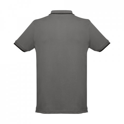 THC ROME. Polo bicolore en coton pour hommes - Gris