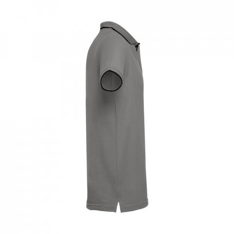 THC ROME. Polo bicolore en coton pour hommes - Gris