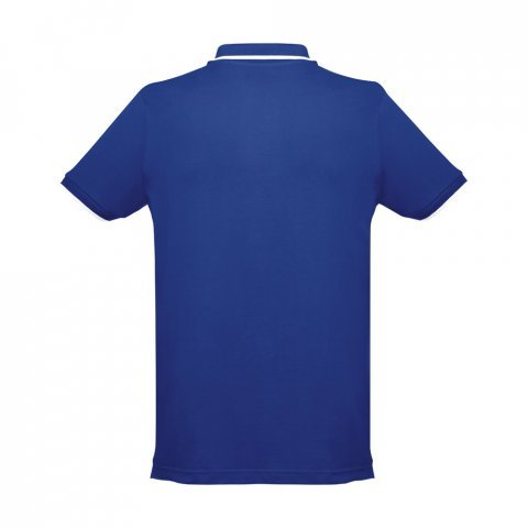 THC ROME. Polo bicolore en coton pour hommes - Bleu royal