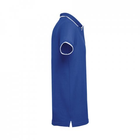 THC ROME. Polo bicolore en coton pour hommes - Bleu royal