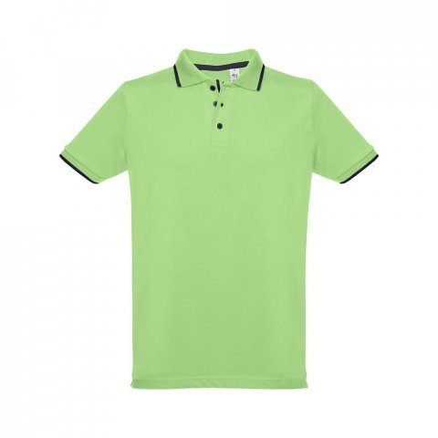 THC ROME. Polo bicolore en coton pour hommes - Vert clair