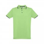 THC ROME. Polo bicolore en coton pour hommes - Vert clair