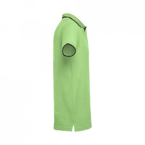 THC ROME. Polo bicolore en coton pour hommes - Vert clair