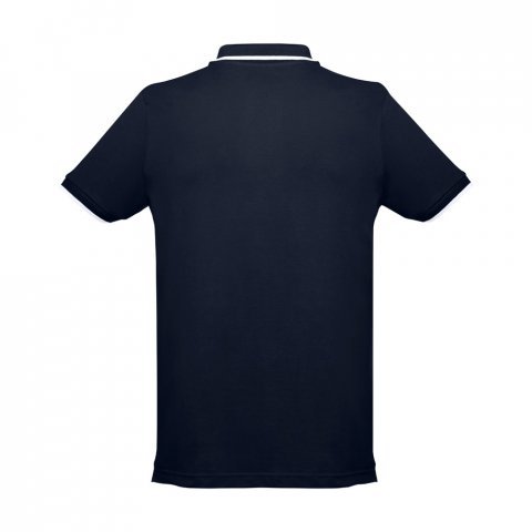 THC ROME. Polo bicolore en coton pour hommes - Bleu marine