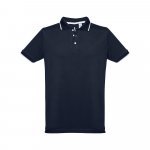 THC ROME. Polo bicolore en coton pour hommes - Bleu marine