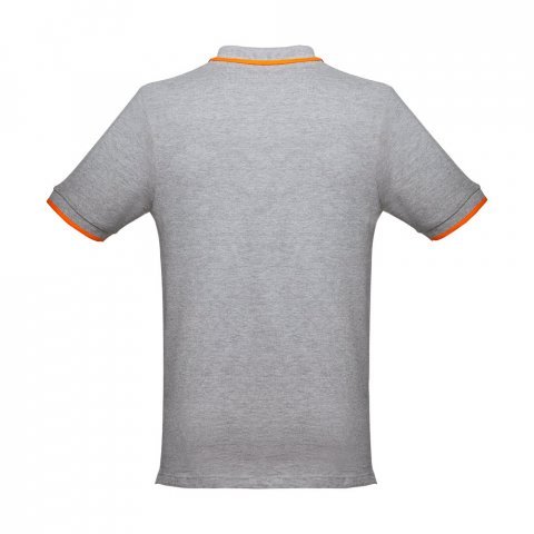 THC ROME. Polo bicolore en coton pour hommes - Gris clair matte
