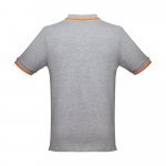 THC ROME. Polo bicolore en coton pour hommes - Gris clair matte