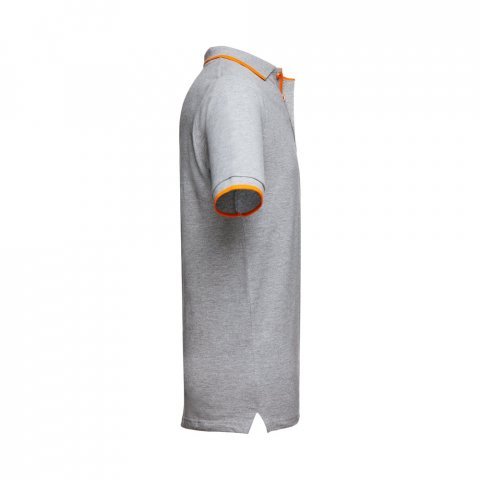 THC ROME. Polo bicolore en coton pour hommes - Gris clair matte