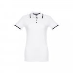 THC ROME WOMEN WH. Polo da donna in cotone bicolore - Bianco