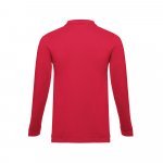 THC BERN. Men's long-sleeved 100% cotton piqu&eacute; polo shirt with removable label - Red