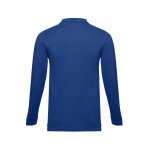 THC BERN. Men's long-sleeved 100% cotton piqu&eacute; polo shirt with removable label - Royal blue