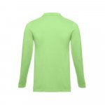 THC BERN. Men's long-sleeved 100% cotton piqu&eacute; polo shirt with removable label - Light green