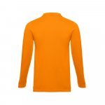 THC BERN. Men's long-sleeved 100% cotton piqu&eacute; polo shirt with removable label - Orange
