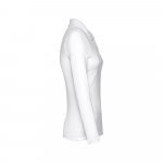 THC BERN WOMEN WH. Polo de manga comprida para senhora em algod&atilde;o cardado - Branco