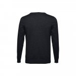 THC MILAN. Pull col V pour homme en coton et polyamide - Noir