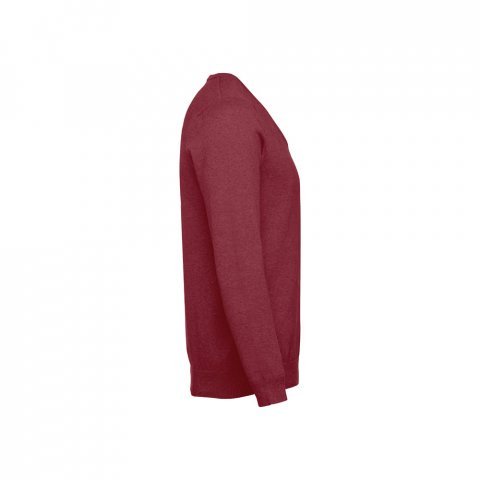 THC MILAN. Pull col V pour homme en coton et polyamide - Bordeaux