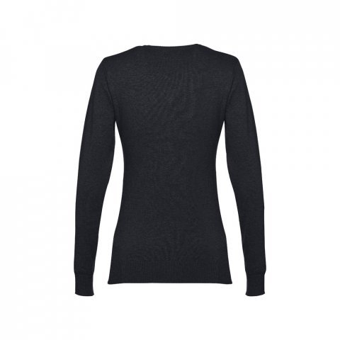 THC MILAN WOMEN. V-hals pullover herre i bomuld og polyamid - Sort
